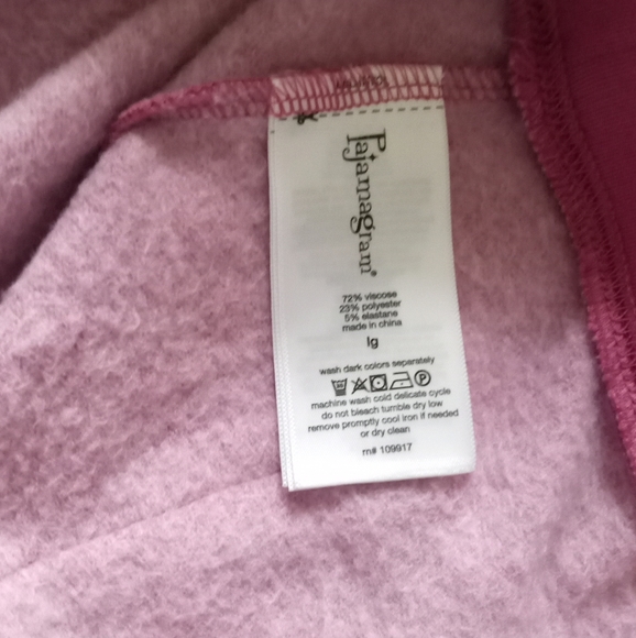 PajamaGram Mauve Fleeced Drawstring Pants - Size: Large -NWOT - Picture 5 of 6